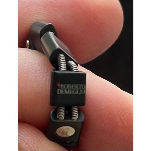 NWOT Roberto Demeglio Pura Matte Black Ceramic Elastic Bracelet Alternating Diam - Picture 2 of 5